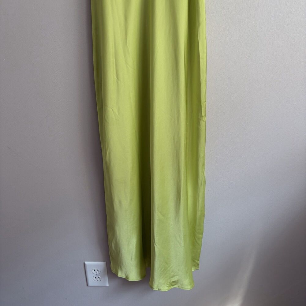 Vineyard Vines Womens Green Satin Maxi Dress Size Large Cocktail Party Beach - Picture 7 of 9